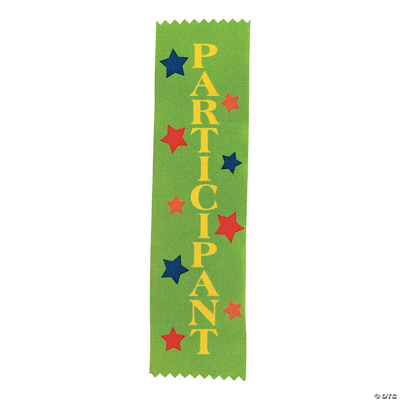 7" Participant Classic Green Satin Award Ribbons - 12 Pc. Image