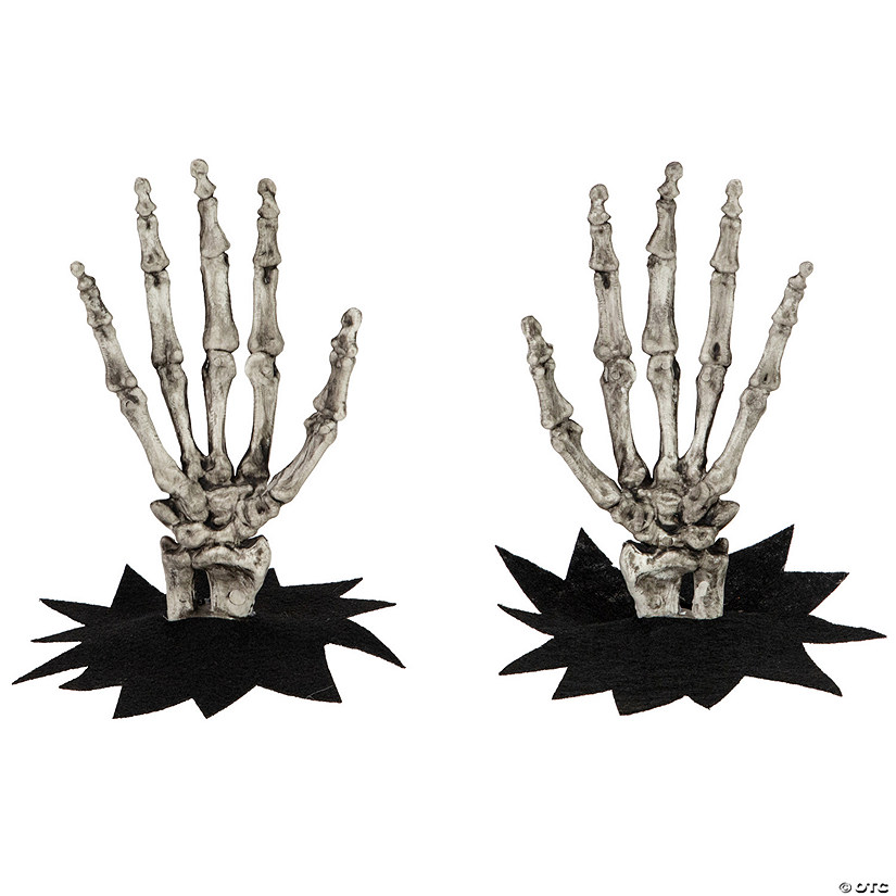7" Skeleton Hands Halloween Window Decoration Image