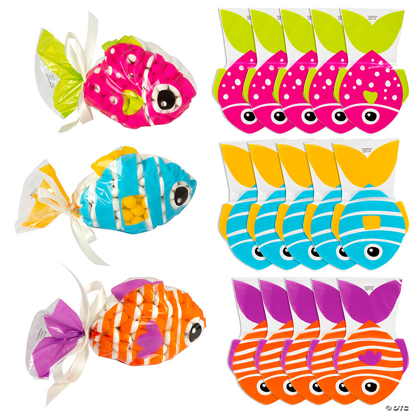 7" x 11 1/2" Tropical Fish Cellophane Bags - 12 Pc. Image