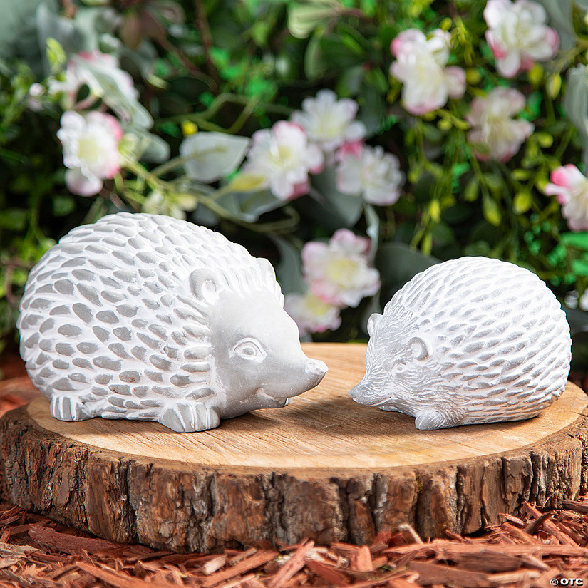 7" x 4" Ceramic Hedgehog Garden Decorations Set - 2 Pc. Image