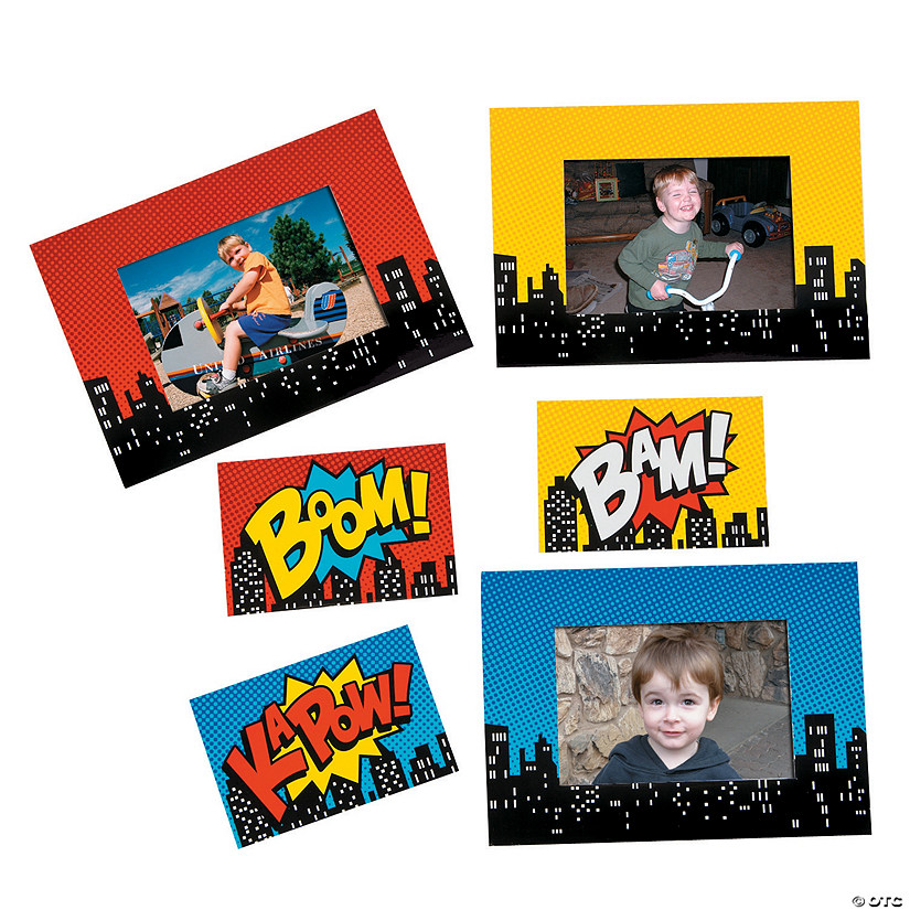 7" x 5" Superhero Multicolor Magnetic Picture Frames - 12 Pc. Image