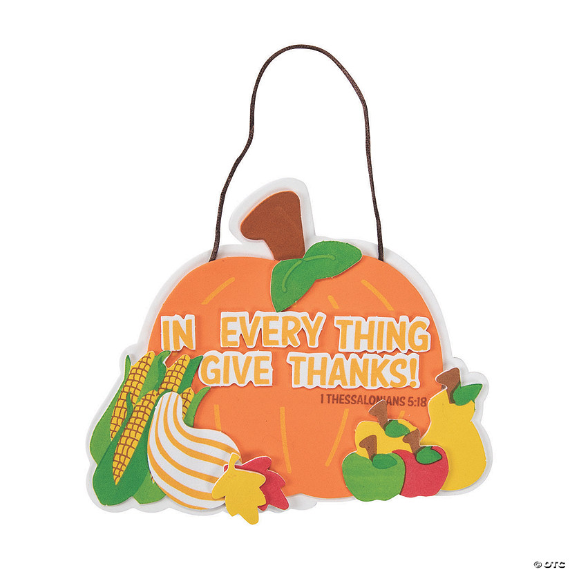 7" x 6 3/4" Give Thanks Door Hanger Sign Craft Kit - Makes 12 Image