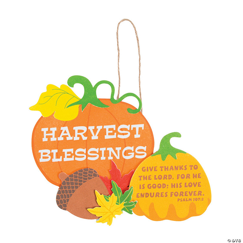7&quot; x 6&quot; Religious Fall Harvest Blessings Sign Craft Kit &amp;#8211; Makes 12 Image