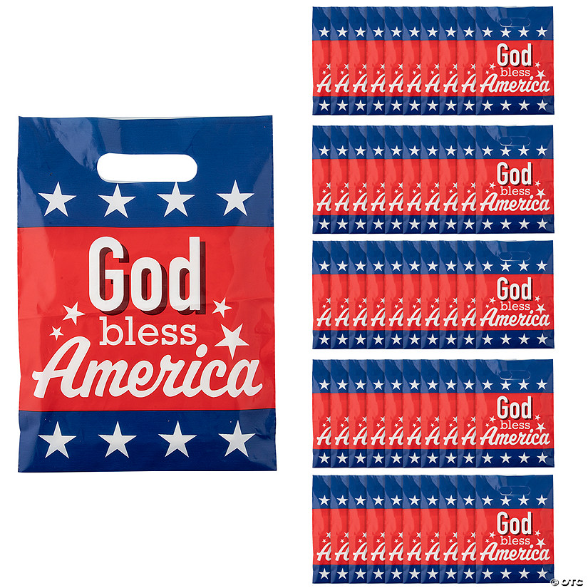 7" x 9 1/2" Bulk 50 Pc. Religious Fourth of July Plastic Goody Bags Image