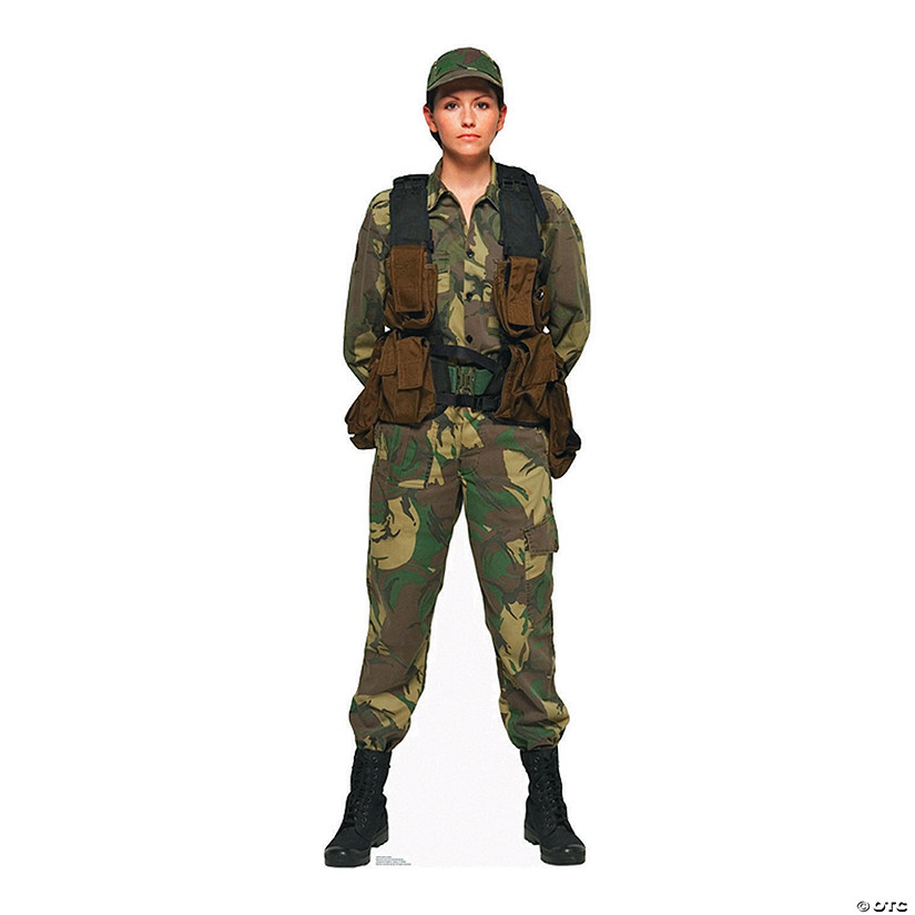 70" Female Soldier Cardboard Cutout Stand-Up Image