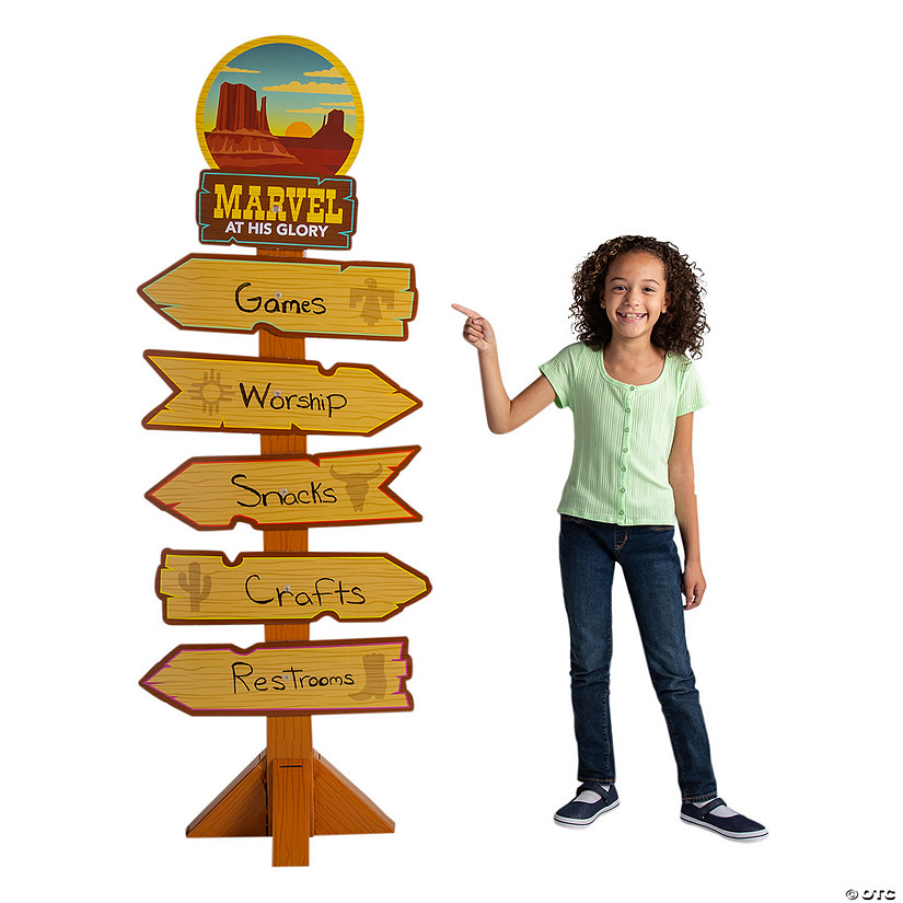 70" Southwest VBS Directional Sign Cardboard Cutout Stand-Up Image