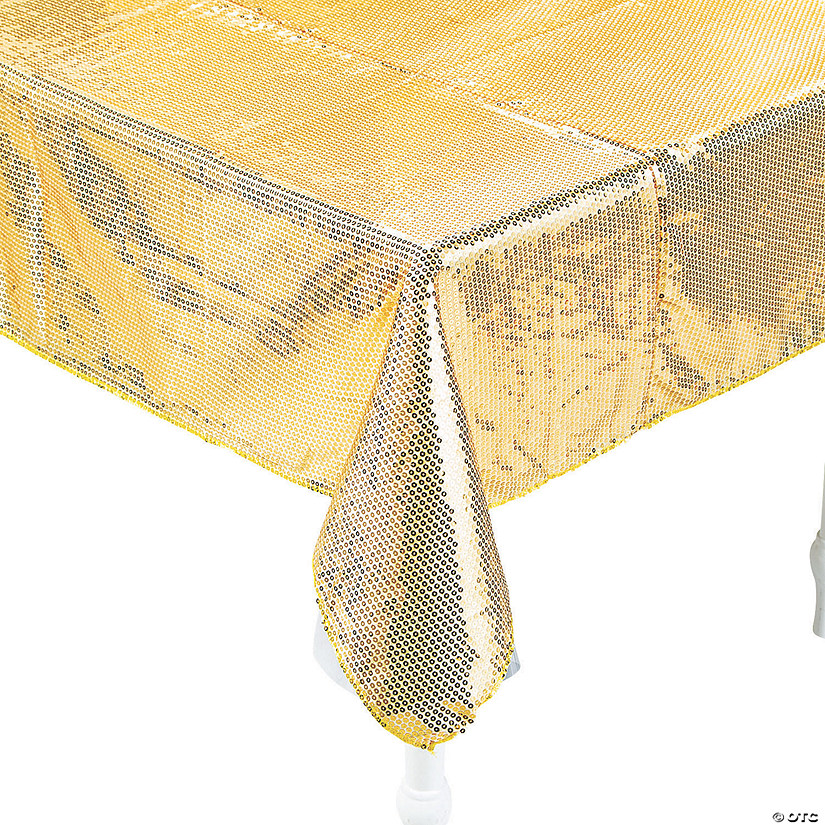 70" x 70" Gold Sequined Tablecloth Image