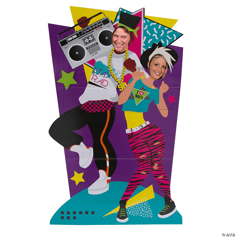 71" 90s Couple Cardboard Cutout Stand-In Stand-Up Image