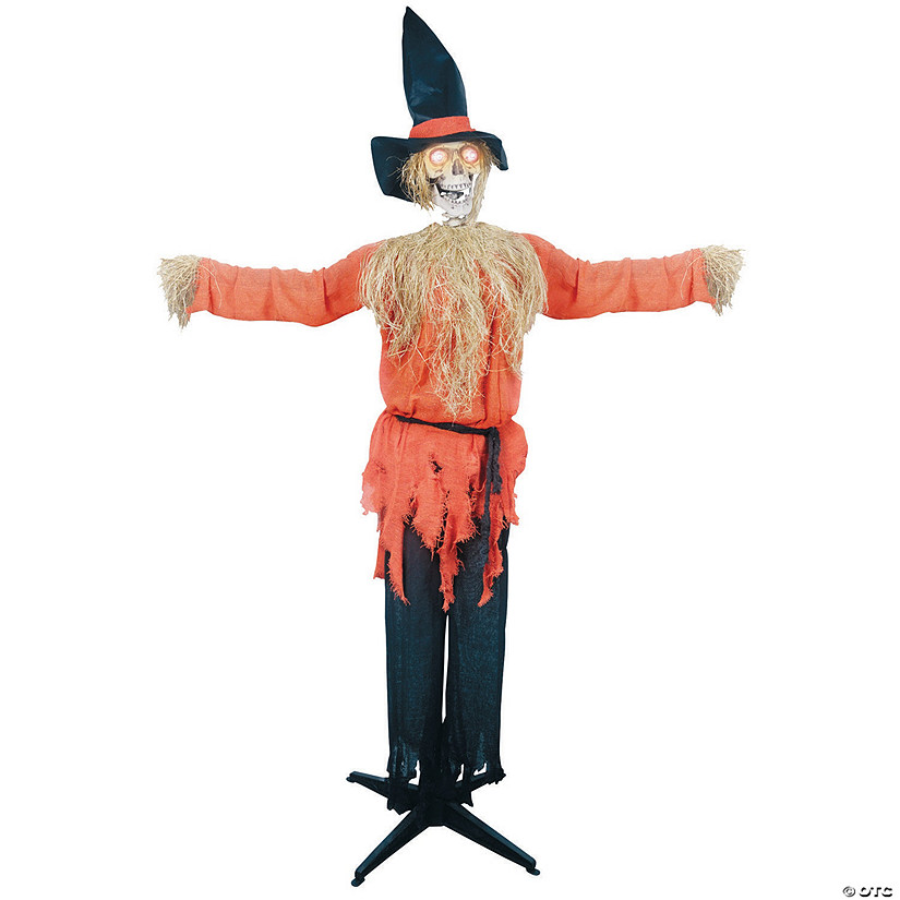 72" Animated Standing Scarecrow Halloween Decoration Image