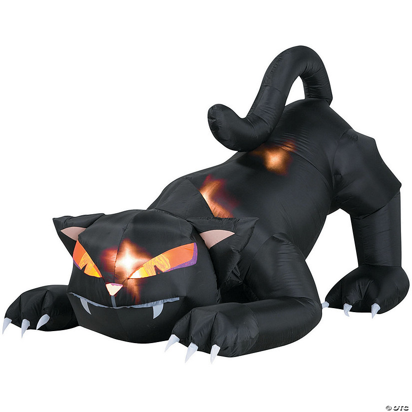 72" Blow Up Inflatable Black Cat With Turning Head Halloween Decoration Image