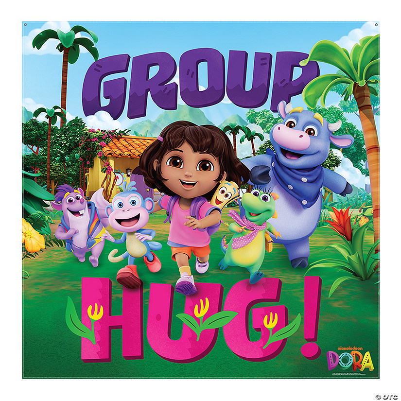 72" Dora the Explorer&amp;#8482; Group Hug Polyester Backdrop Image