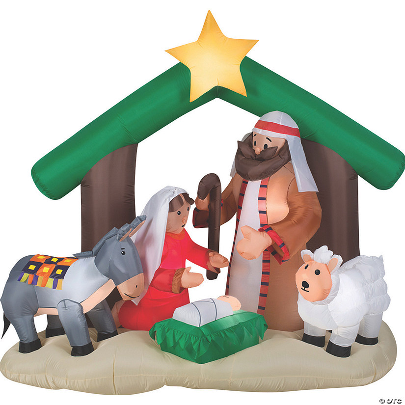 72" Outdoor Blow Up Inflateable Holy Family Nativity Image