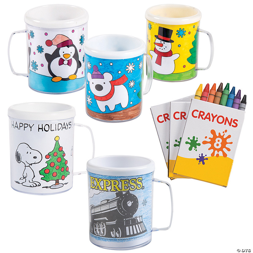 72 Pc. Color Your Own Christmas Mug Assortment for 36 Image