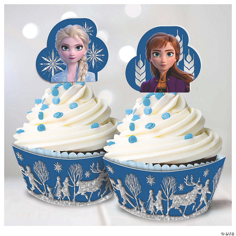 72 Pc. Disney&#8217;s Frozen II Glitter Cupcake Decorating Kit for 24 Image