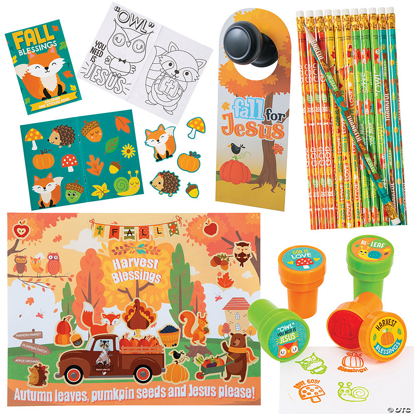 72 Pc. Religious Fall Activity & Stationery Kit for 12 Image