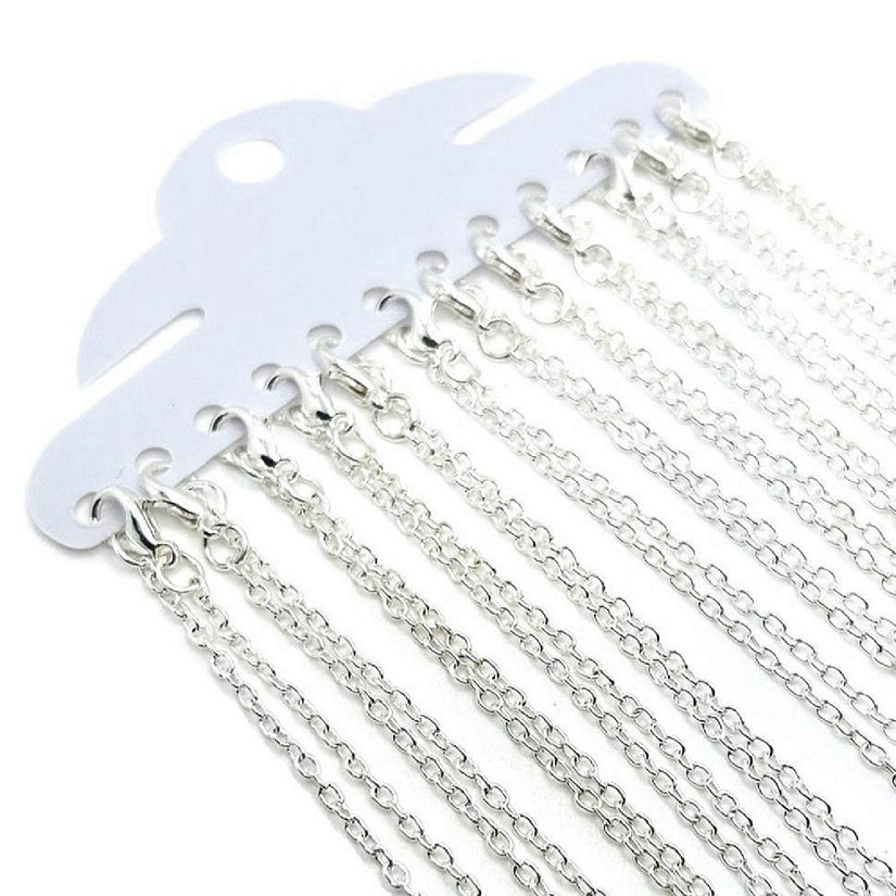 72 Pcs 18" Silver Plated Necklace Chains Image