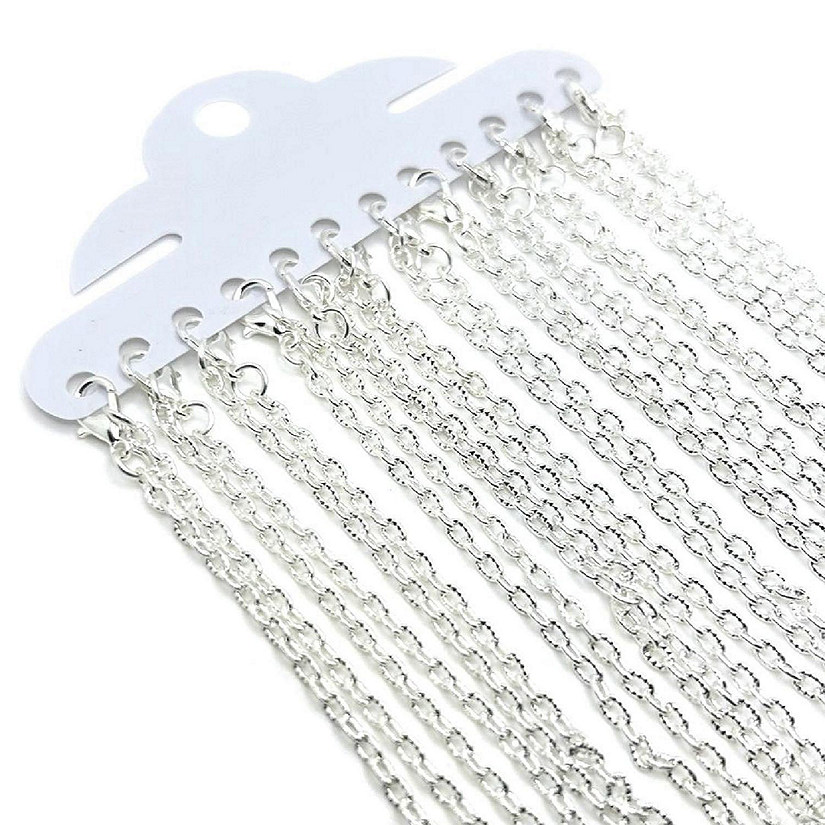 72 Pcs 20" Silver Plated Necklace Chains Image