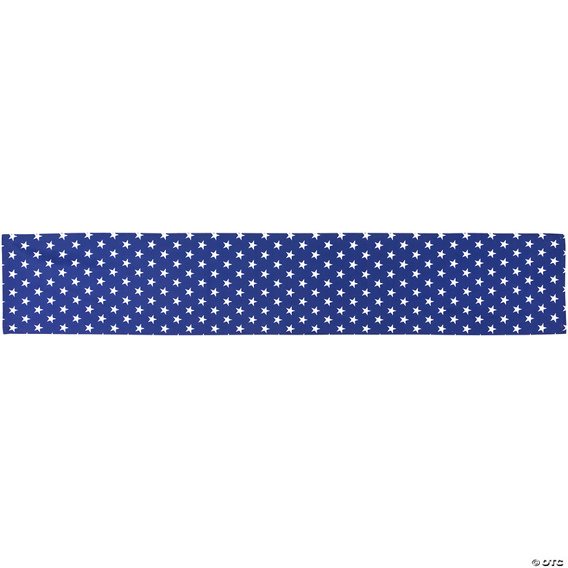 72" White Stars Patriotic Table Runner Image