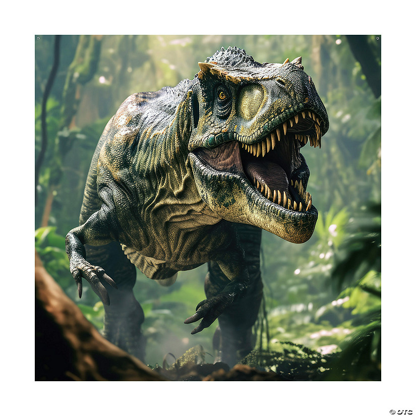 72" x 72" Dinosaur Party Photobooth Polyester Backdrop Image