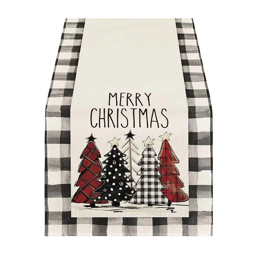 72"x13" Red Christmas Table Runner &amp;#8211; Snowflake Holiday Decor Image