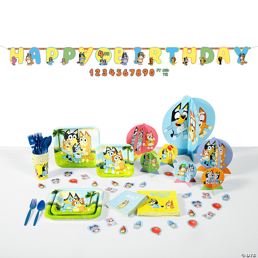 74 Pc. Bluey Birthday Party Tableware Kit for 8 Guests Image