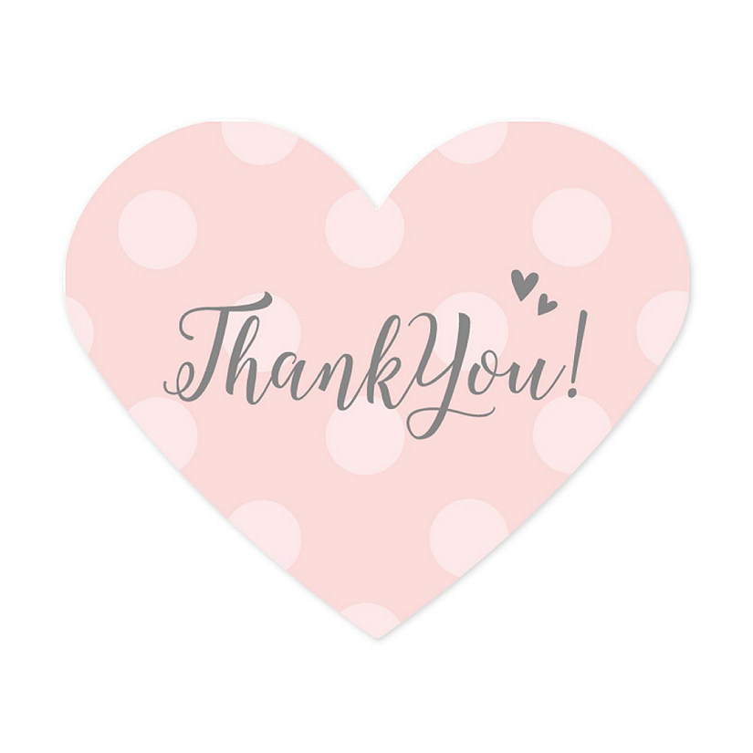 75 B.Pink/Gray Mini Heart Label Thank U Image