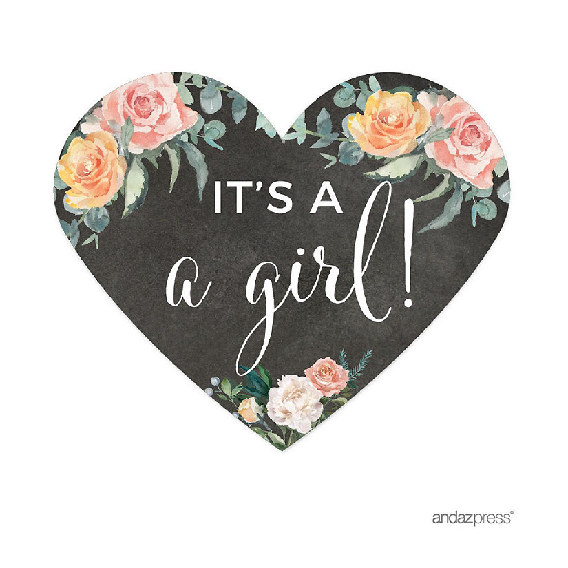 75 Chalkboard Heart Label It's a Girl! Image