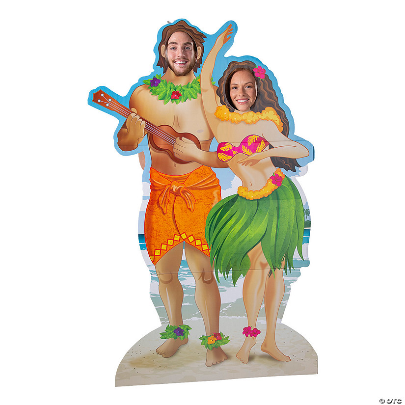 75" Hawaiian Couple Life-Size Cardboard Cutout Stand-In Stand-Up Image
