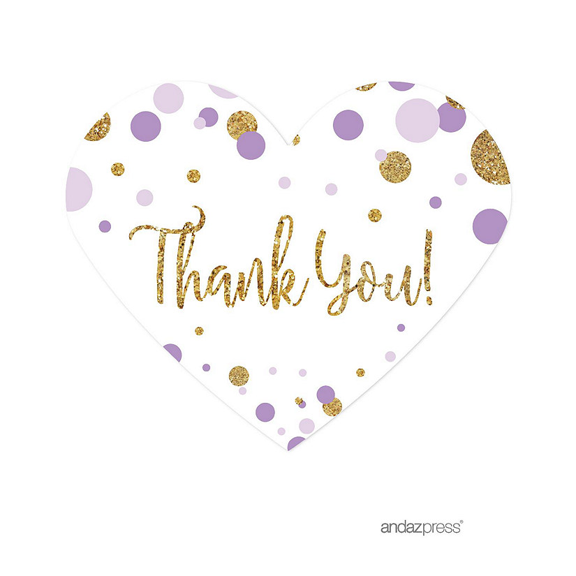 75 Lavender Mini Heart Label Thank You Image