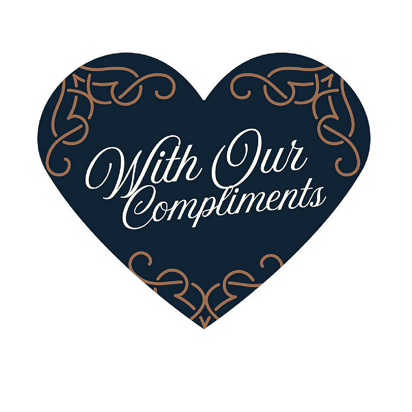 75 Navy Heart Label with Our Compliments Image