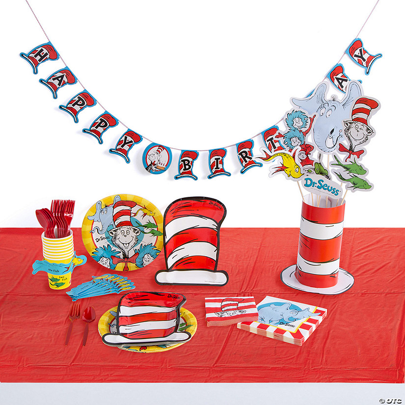75 Pc. Dr. Seuss&#8482; Birthday Tableware Set for 8 Guests Image