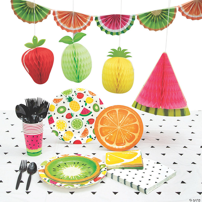 75 Pc. Tutti Frutti Tableware Kit for 8 Guests Image