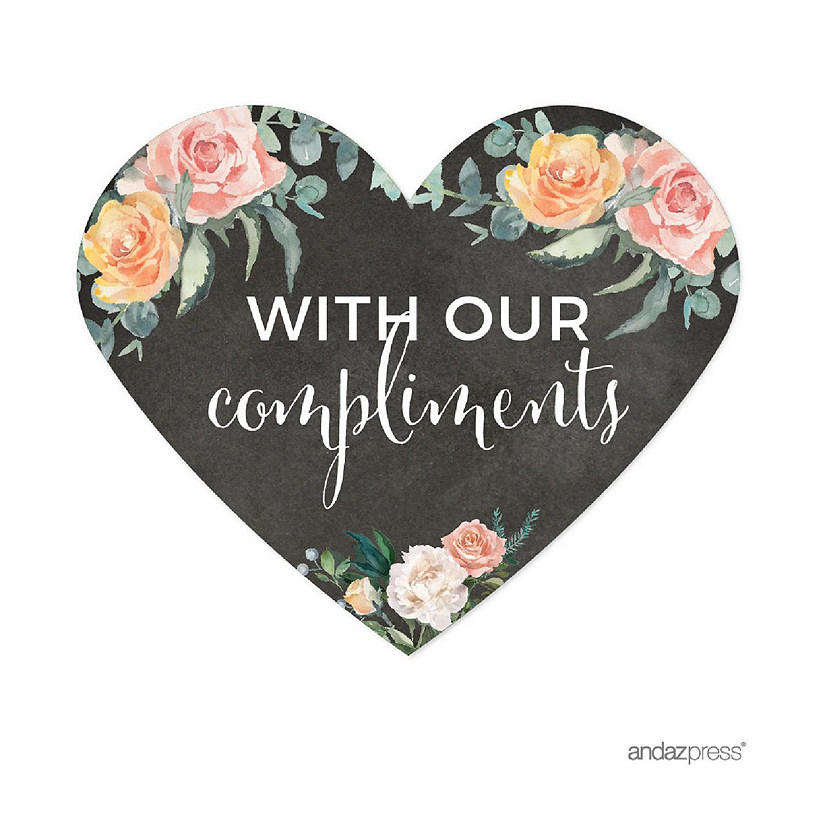 75 Peach Chalk Heart with Our Compliment Image