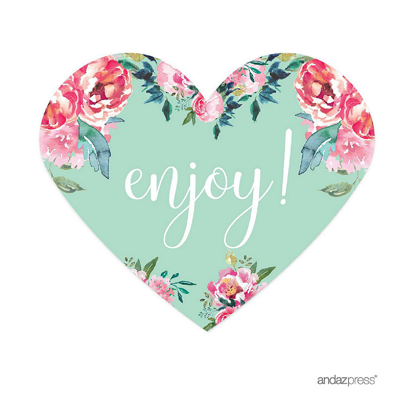 75 Peonies Flowers Heart Label Enjoy! Image