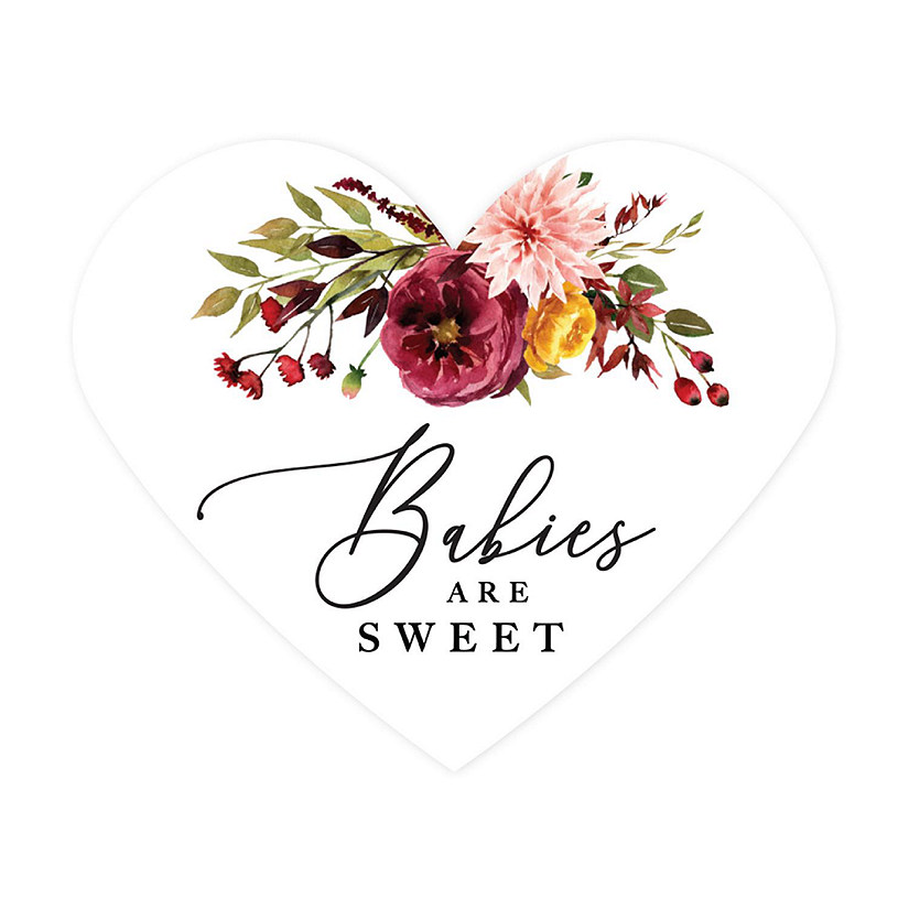 75PC Fall Heart Label Babies are Sweet Image