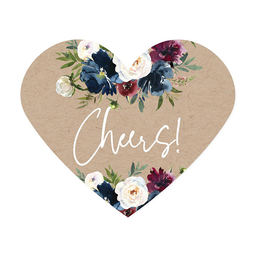 75PC Midnight Blue Heart Label Cheers Image