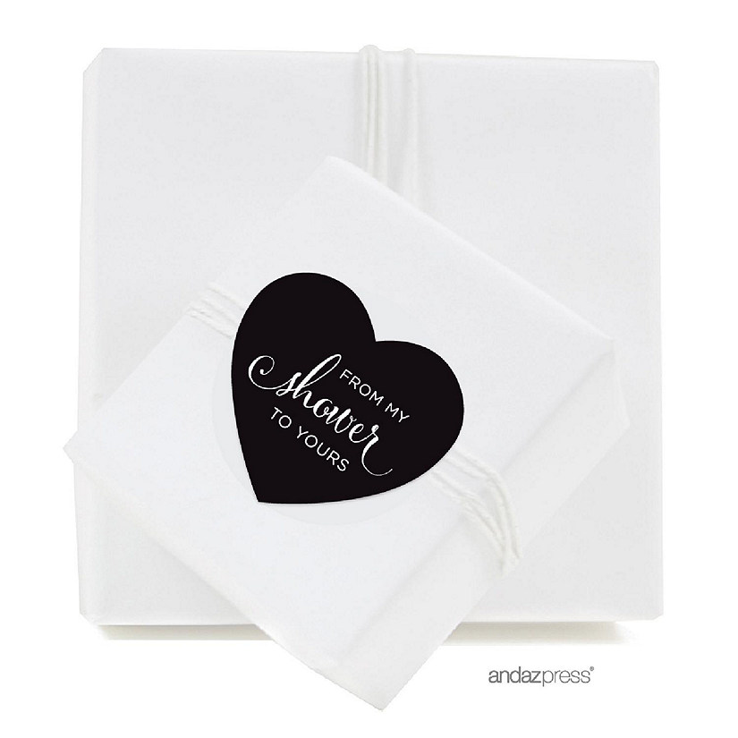 75PK From My Shower Black Heart Labels Image