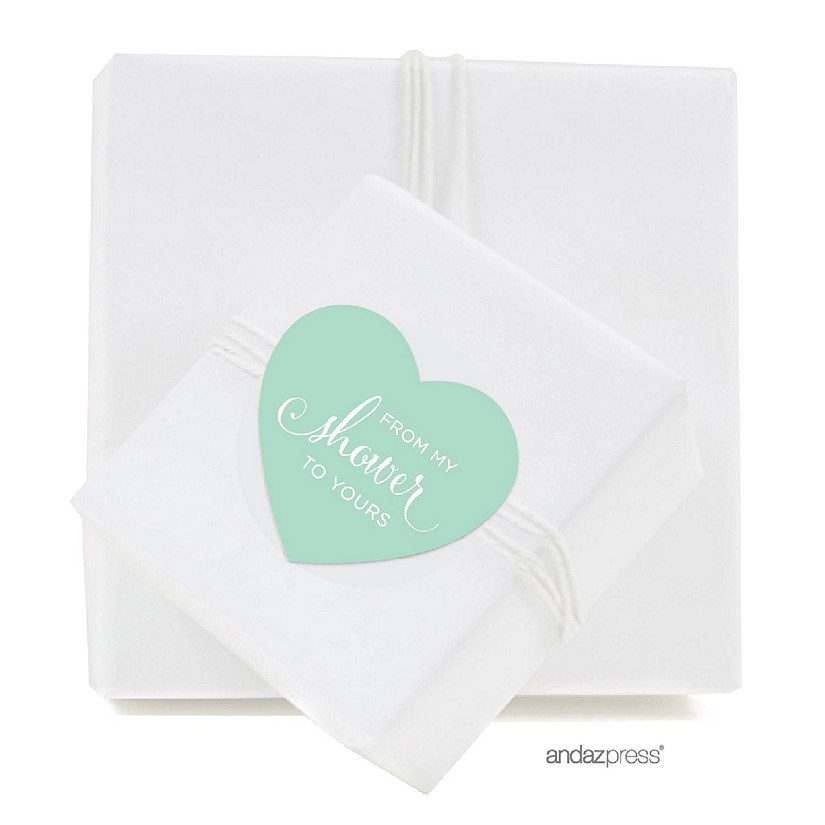 75PK From My Shower Mint Heart Labels Image