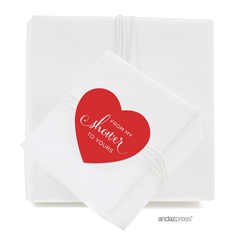75PK From My Shower Red Heart Labels Image