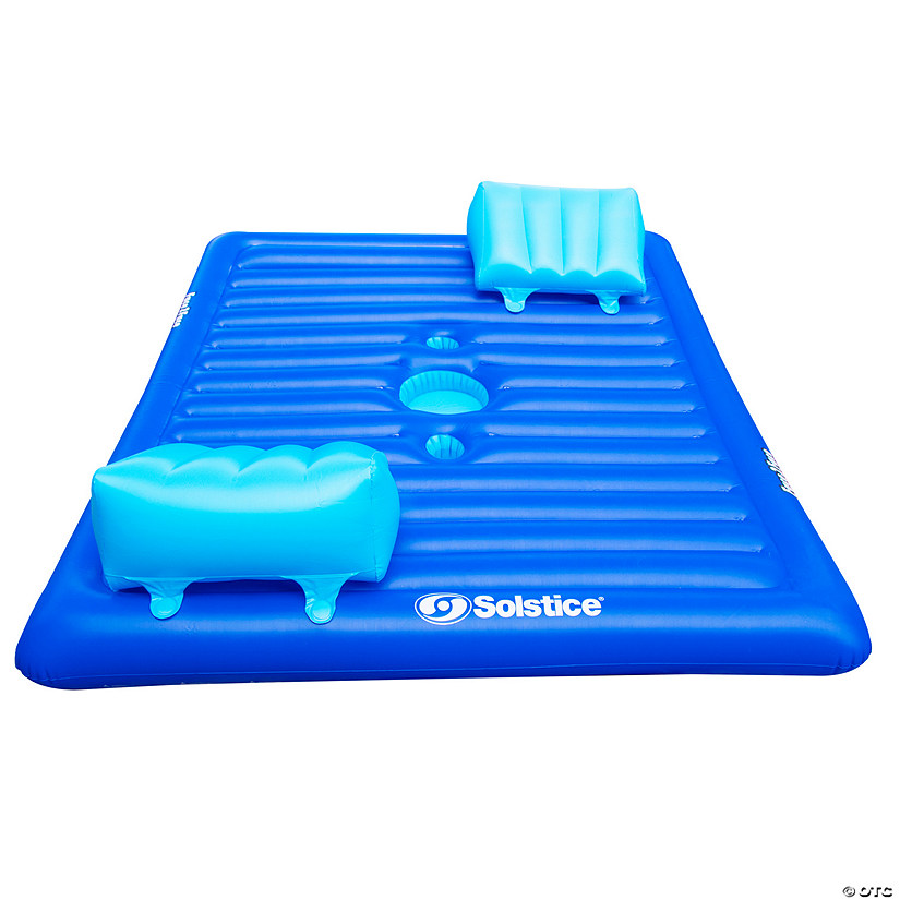 78" Inflatable Blue Dual Swimming Pool Lounger Image