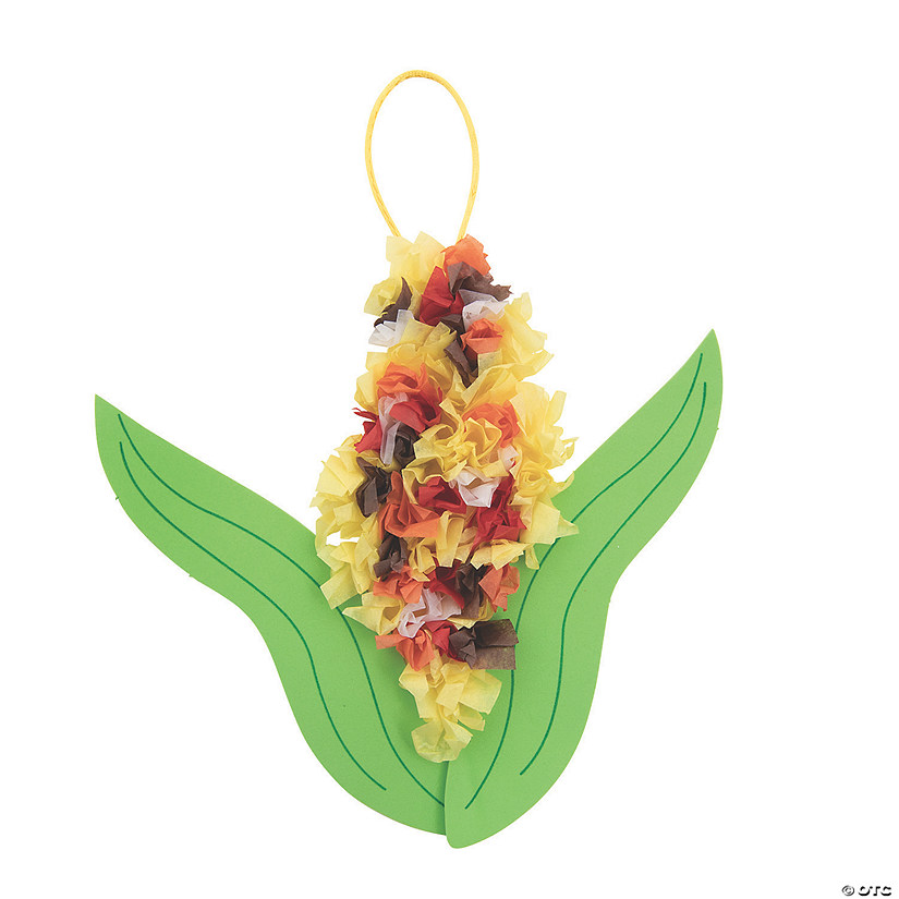 8 1/2" Brightly Colored Festive Fall Corn Craft Kit- Makes 12 Image