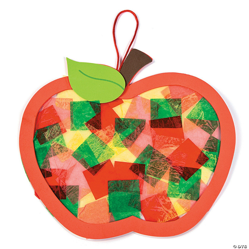 8 1/2" Multicolored Apple Tissue Paper Acetate Sign Craft Kit- Makes 12 Image