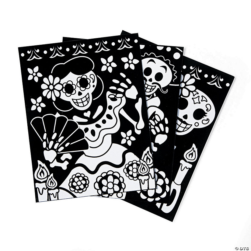 8 1/2" x 11" Color Your Own Fuzzy Day of the Dead Cardstock Posters - 24 Pc. Image