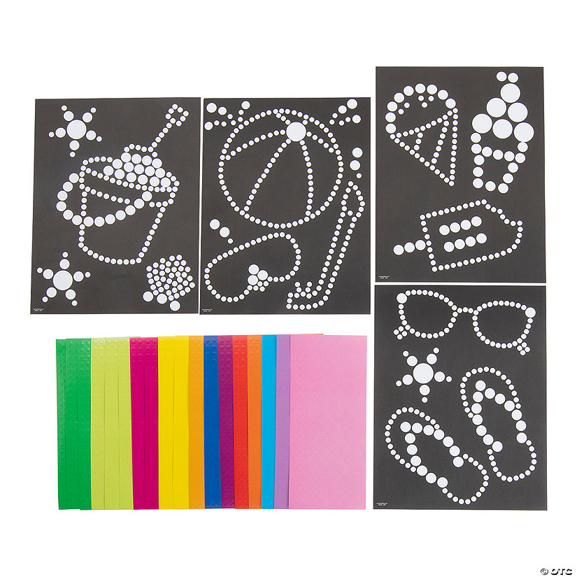 8 1/2" x 11" Summertime Dot Sticker Paper Art Sheets - 12 Pc. Image