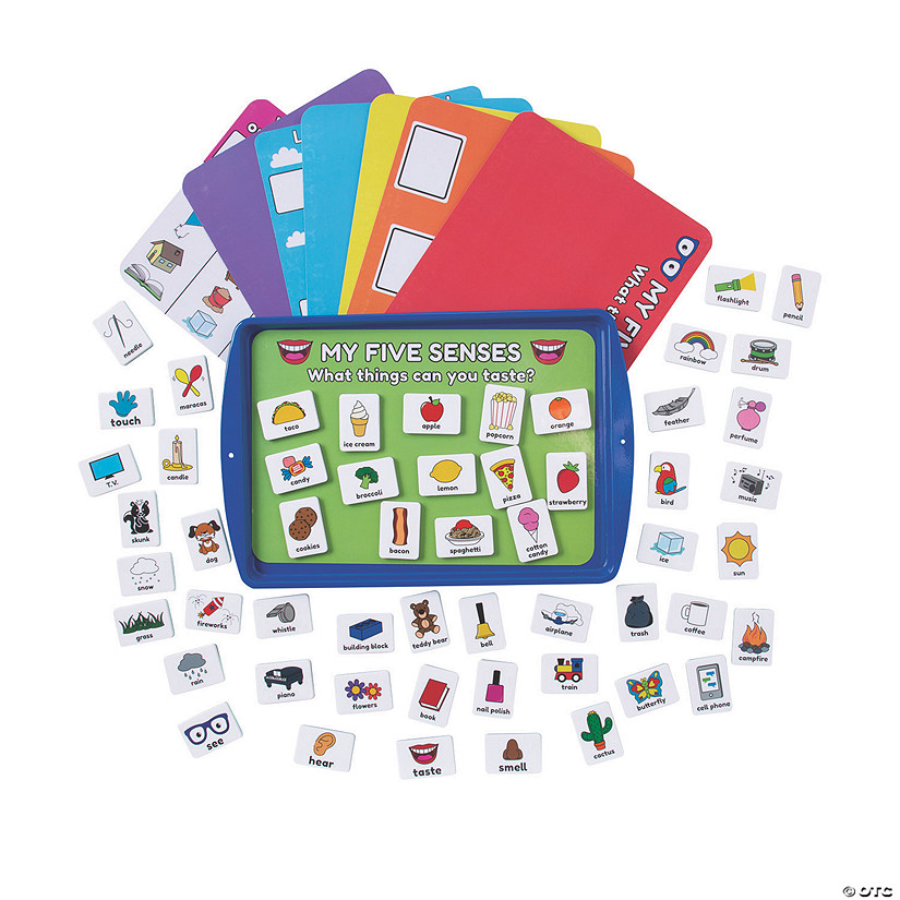 8 1/2" x 12 1/2" Five Senses Magnetic Activity Mats & Magnets Set - 63 Pc. Image