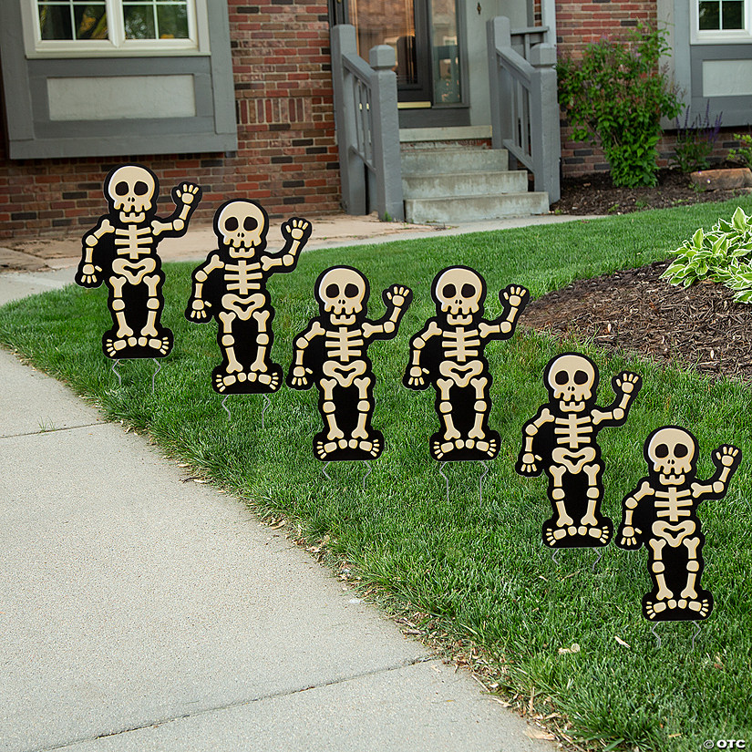 8 1/2" x 12 3/4"  Halloween Skeleton Yard Signs - 6 Pc. Image