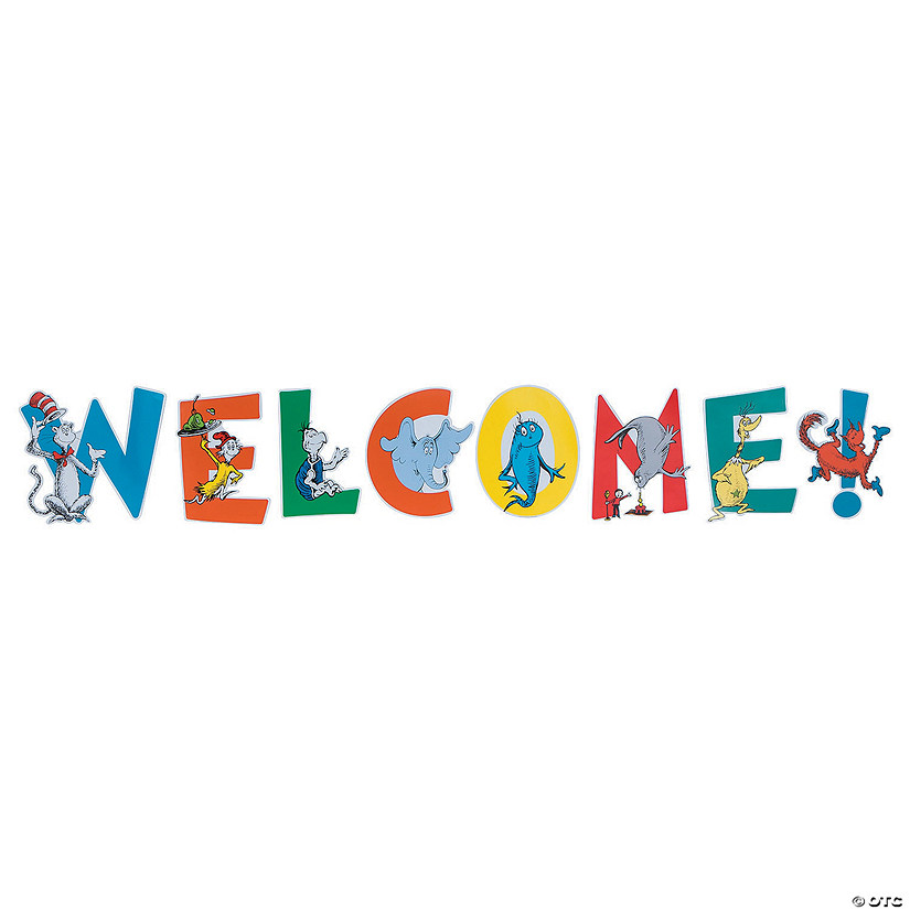 8 1/4" - 14 1/2" Dr. Seuss&#8482; Cardstock Welcome Letters Banner Image