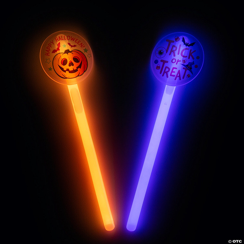 8 1/4" Halloween Colors Plastic Glow Wands - 12 Pc. Image