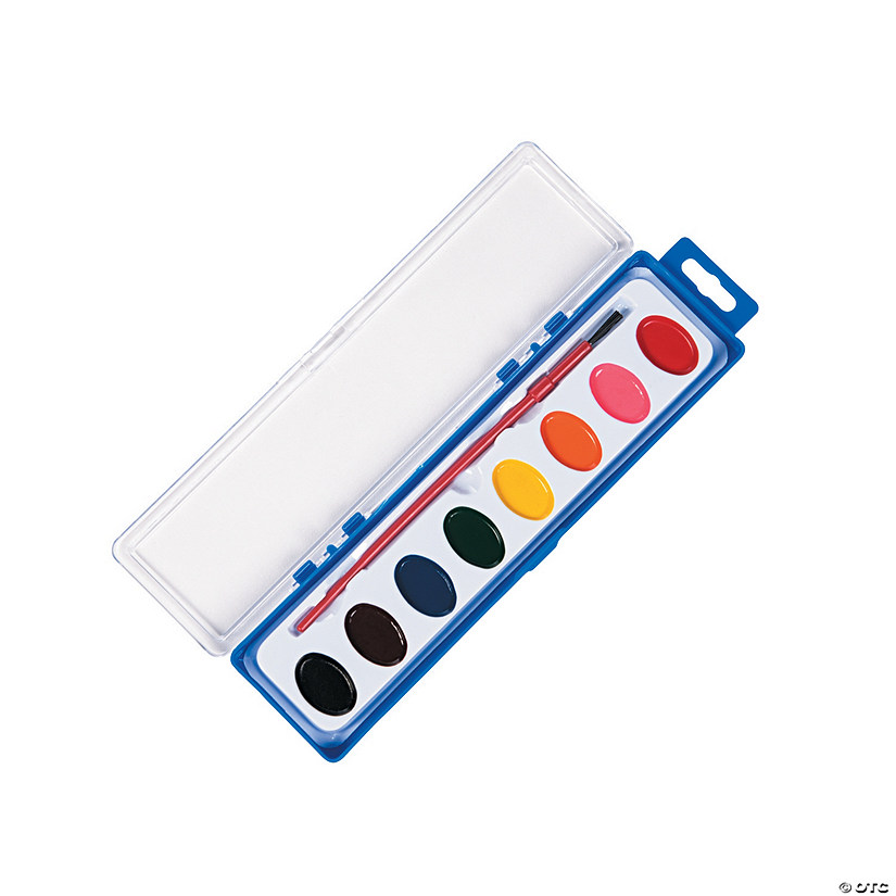 8 1/4" x 2 1/4" 8-Color Classic Watercolor Paint Trays - 12 Pc. Image