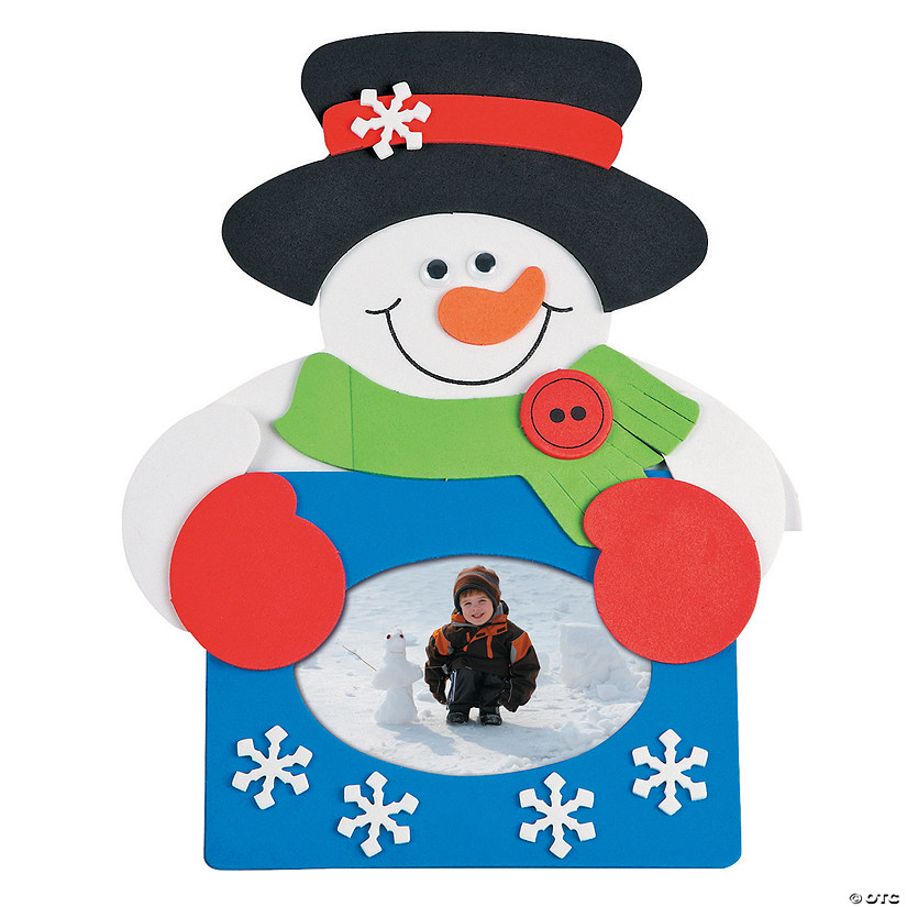 8 1/4" x 9 1/4" Bulk Snowman Picture Frame Magnet Craft Kit - Makes 50 Image